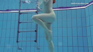 Sexy big tits Lera swimming naked