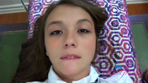 Sweet school girl takes your cock in her mouth before sucking and fucking POV