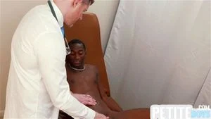 Tiny black twink assfucked by hairy torso DILF doctor
