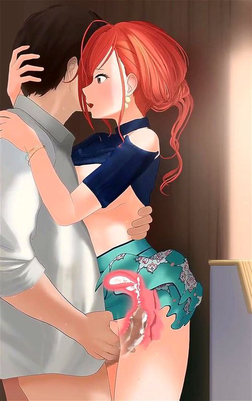 hentai, ride, redhead, big tits