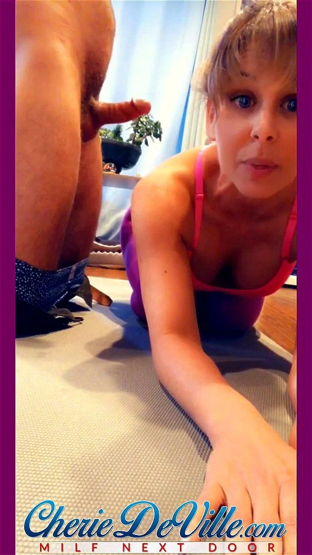 Blonde milf yoga