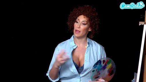 Big Tits MILF Ryan Keely Cosplay As Bob Ross Gets Horny During Painting Tutorial