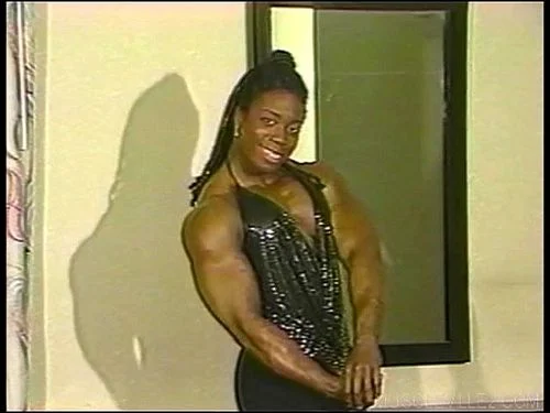 black fbb, small tits, bodybuilder, ebony