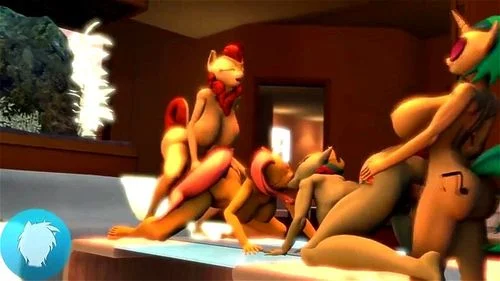 big tits, futa 3d, furry animation, groupsex