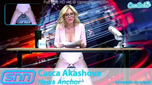 SNN News Anchor MILF Casca Akashova Masturbates on air