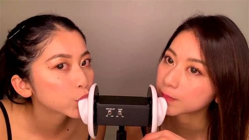 Real Japanese Twins Sexy Ear Licking ASMR