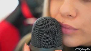 Asmr HoneyGirl licking a mic