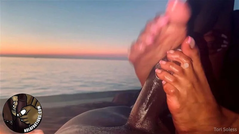 ebony beach footjob