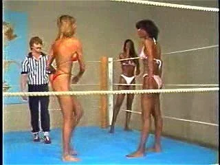 blonde, amateur, ebony, ring wrestling