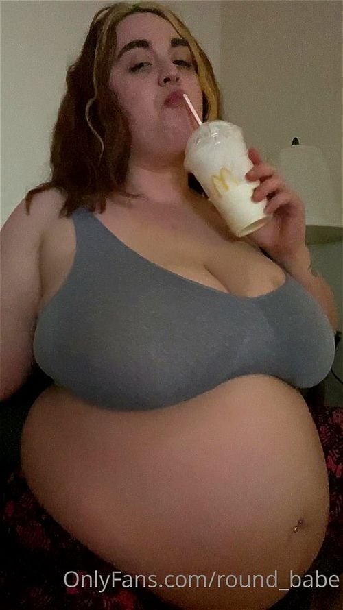 solo, belly stuffing, bbw, big tits