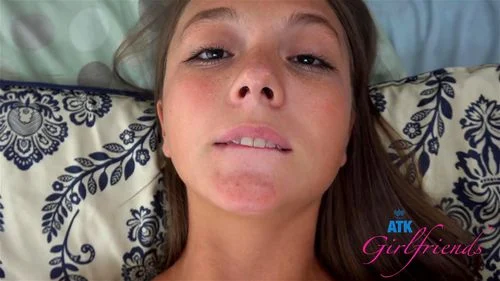 Sweet innocent Mira Monroe gets her teen pussy licked and then sucks cock POV