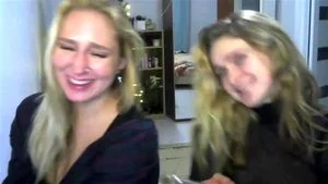 Two cute girls on webcam for the first time