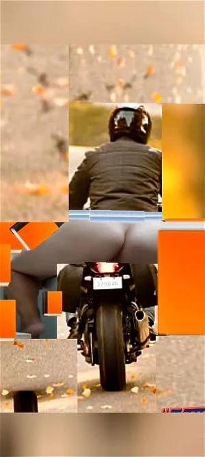 Bottomless girl on motorcycle