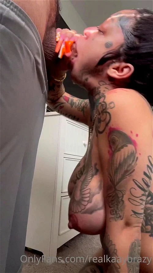 Tatted up blowjob