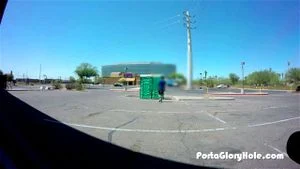 Porta Gloryhole Teen sucks strangers cock for money