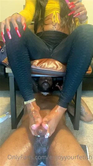 Ebony Footjob thumbnail