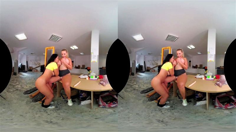 VRConk Blonde And Brunette Fucking In A Warehouse VR Porn VRConk Blonde And Brunette Fucking In A Warehouse VR Porn