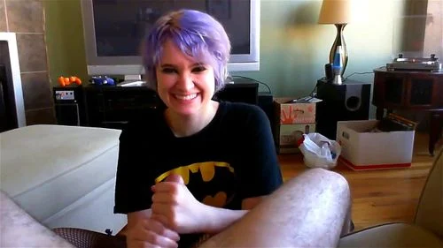 Watch Purple haired teen blows and gives an amazing handjob - Punk,  Amateur, Blowjob Porn - SpankBang