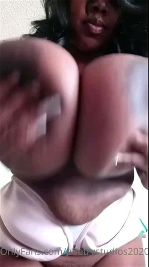 Ebony huge tits