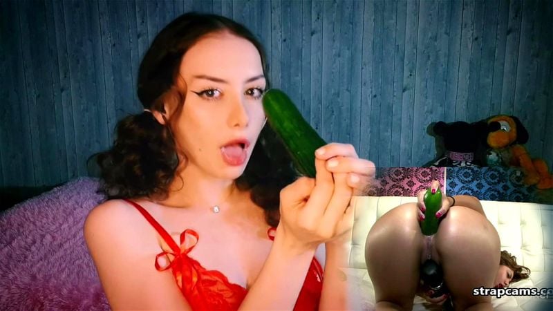 Watch deepthroat cucumber to juicy climax