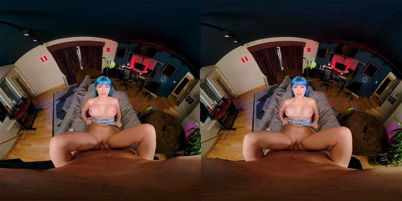 VR BANGERS Shy Jewelz Blu Showing Her Tits And Sucking Cock To Become Famous VR Porn