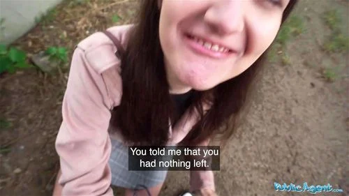 Public Agent - very cute college art student with natural tits studies a big dick outdoors: Porn