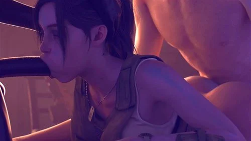 3d animation, claire redfield, deep throat, blowjob