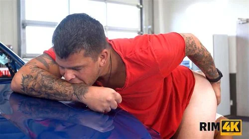 RIM4K. Garage becomes place where MILF surprises hubby with rimming: Doggy, Licking & Big Tits Porn