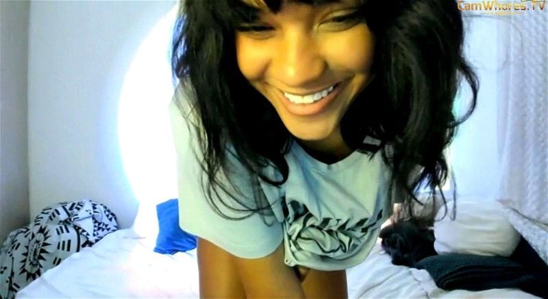 Ebony teen Andnowwhatt plays on webcam