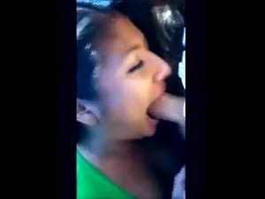 Little teen sucking dick on car!