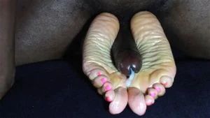 Crazy Ebony sole fuck footjob