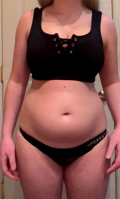 bloated belly, belly stuffing, fat belly, amateur