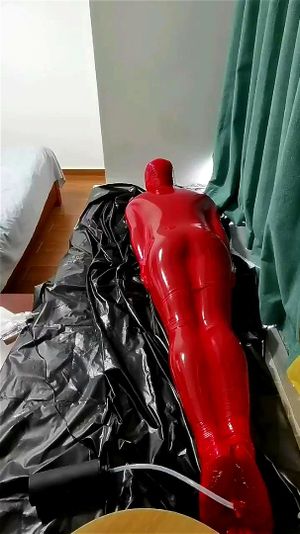 red latex vac bag