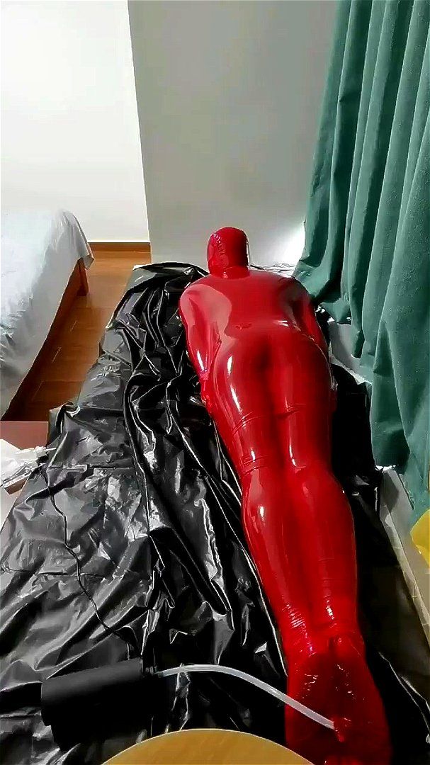 red latex vac bag