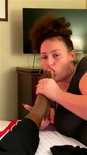 She licks her man's feet thumbnail