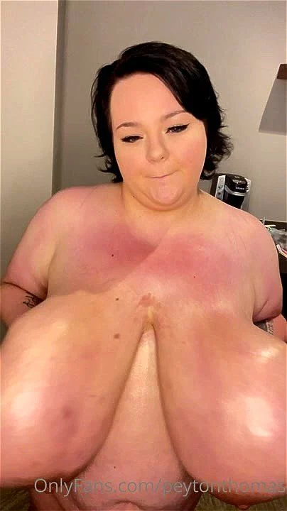 lotion, peyton thomas, giant tits, oily tits