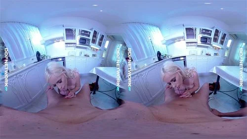 180° in virtual reality, 3d in virtual reality, blonde, point of view