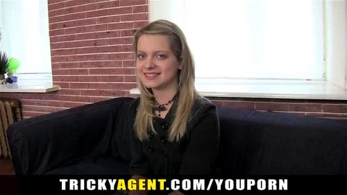 TrickyAgent blue eyed chick casting: Cowgirl, Stunning & Fake Casting Porn