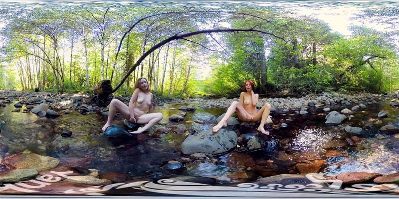 YanksVR's Ana Molly and Belle Masturbate and Cum Outside in a Creek