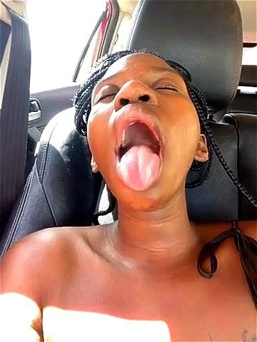 Mouth Open Tongue Out For Cum Ebony Slut