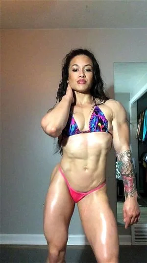muscle babe posing