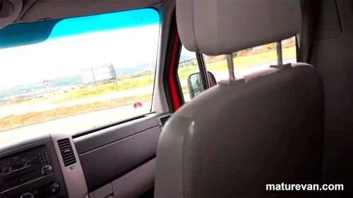 CougarMature blonde picks up young cock fucks lucky Hitchhiker in the MatureVan
