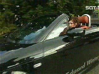 Nadine Jansen in a Car
