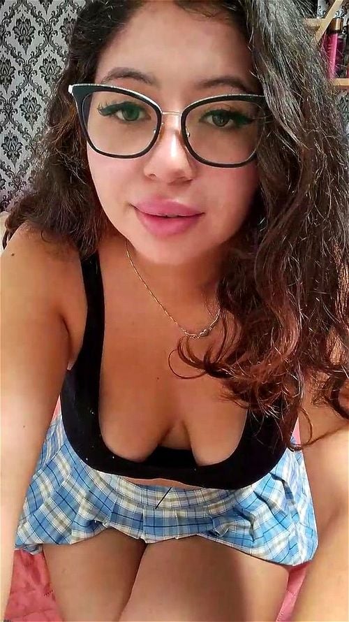 latina, cam, curly hair, glasses girl