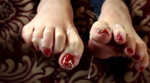 500px x 277px - Watch Cum on Red Toes - Feet, Cum On Toes, Foot Fetish Porn - SpankBang