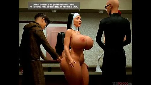 nun outfit, big tits, blowjob, art porn