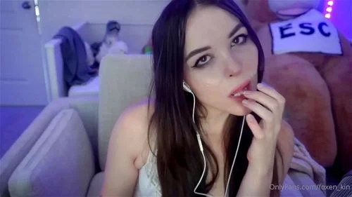 small tits, foxenkin, brunette, twitch streamer