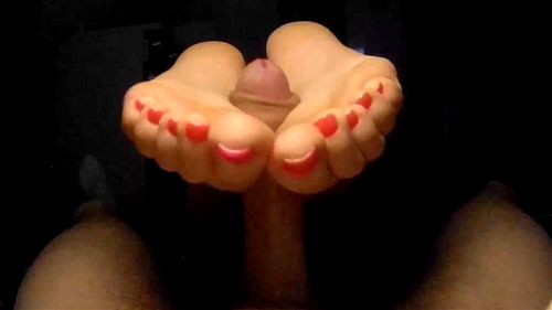 Red Nails porn video – wife footjob