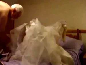 Hot sissy in her wedding dress gets railed