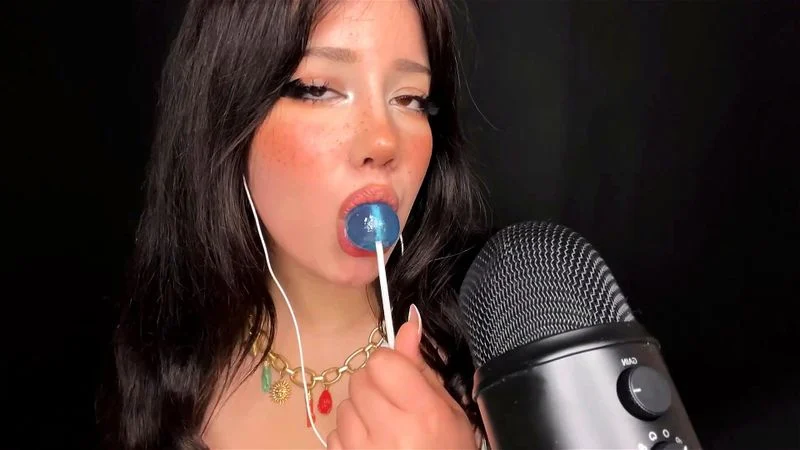 Asmr Shiny licking lolipop